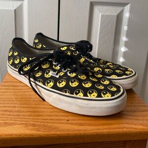 VANS Daze Later Sappy Face Yin Yang Black and Yellow Canvas Sneakers SZ 12